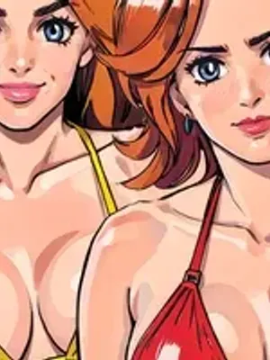 和妈妈、阿姨一起夜泳