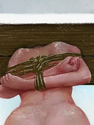 颈手枷上的女人